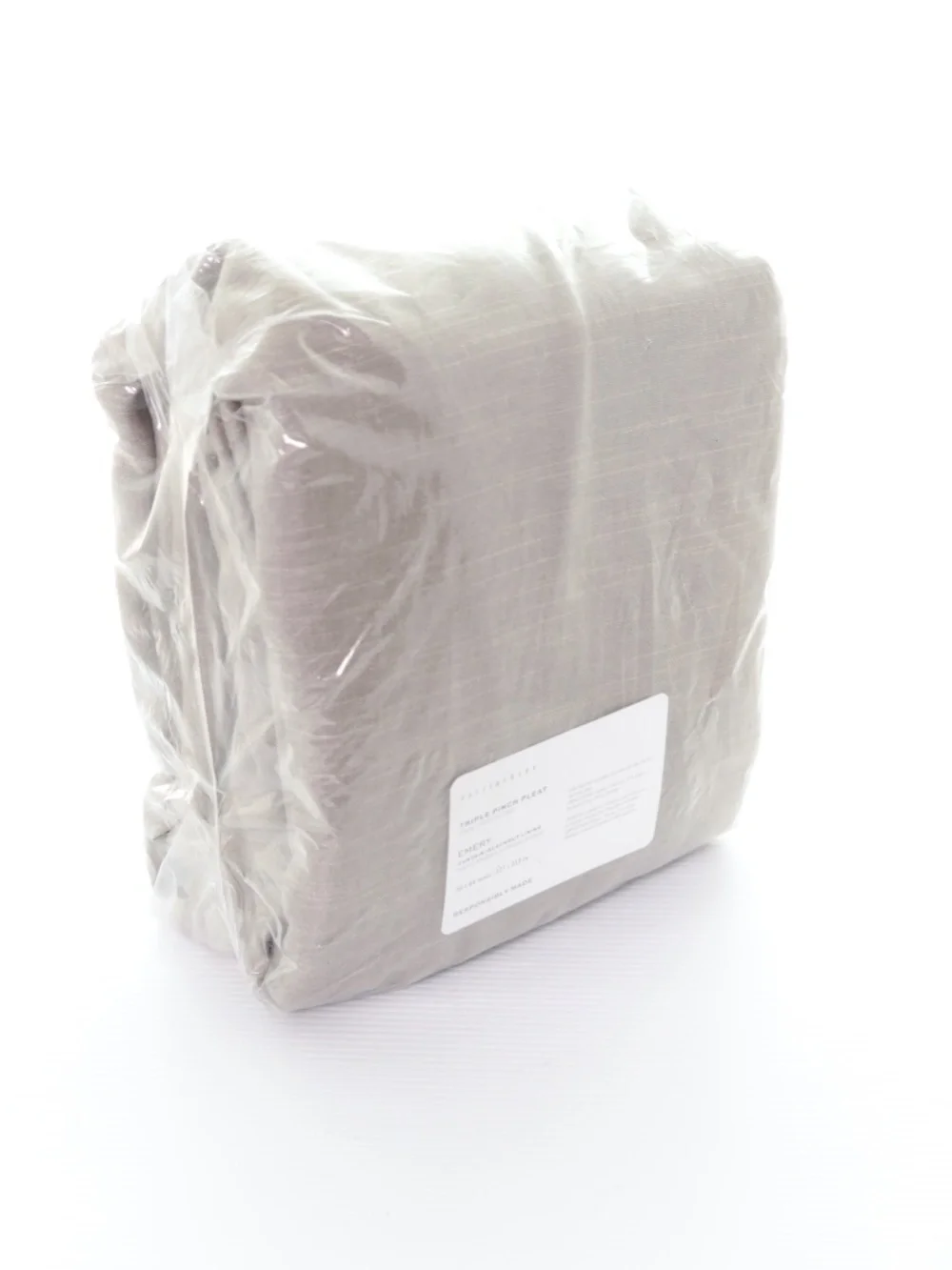 NWT Pottery Barn Emery Linen Triple Pinch Pleat Blackout Curtain 50x84 Flagstone